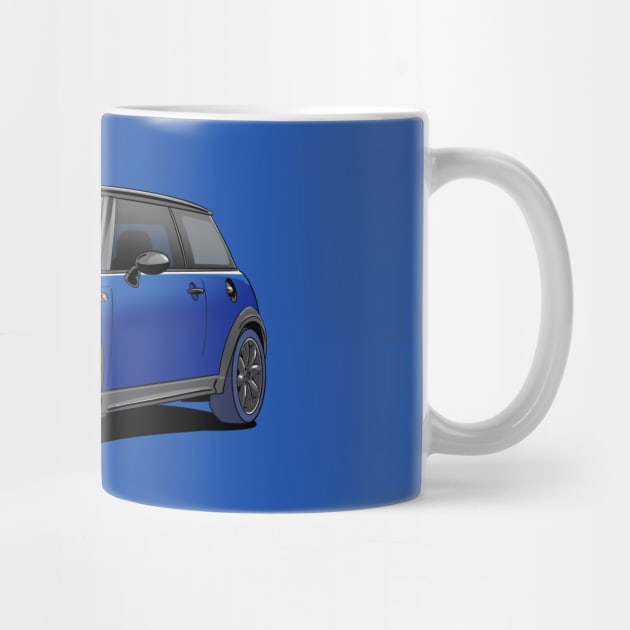 Blue Mini Cooper Car by Webazoot